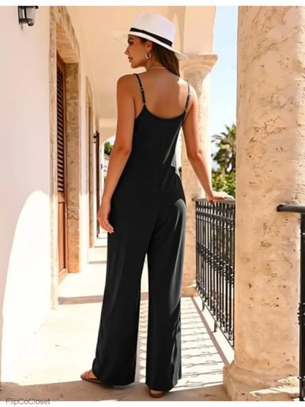 Women's Boho Sleeveless Romper Jumpsuit with Pockets